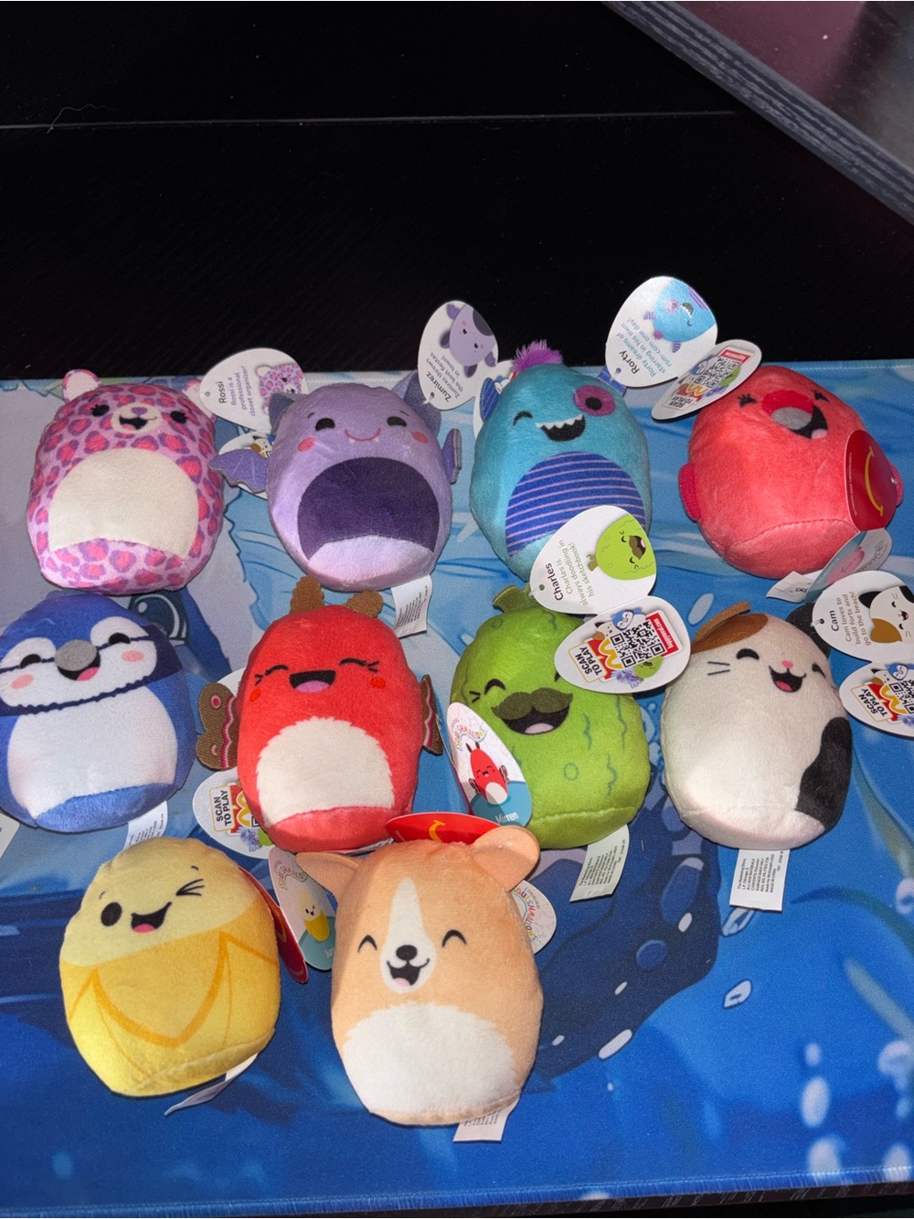 Squishmallows Mini Plush Pets - Pink, Purple, Blue, Red, Green, Yellow, Cream